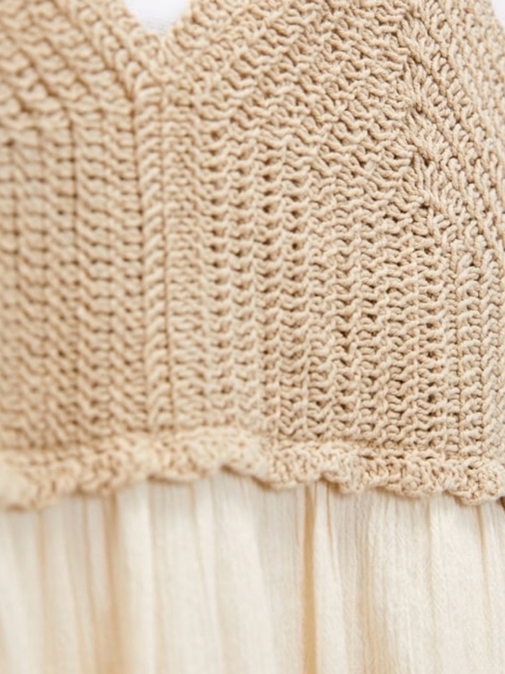 Zara Crochet and Gauze Maxi Dress - Picture 4 of 8
